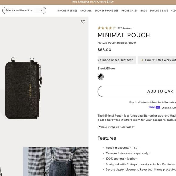 Bandolier flat pouch add on black and pewter - Picture 4 of 4